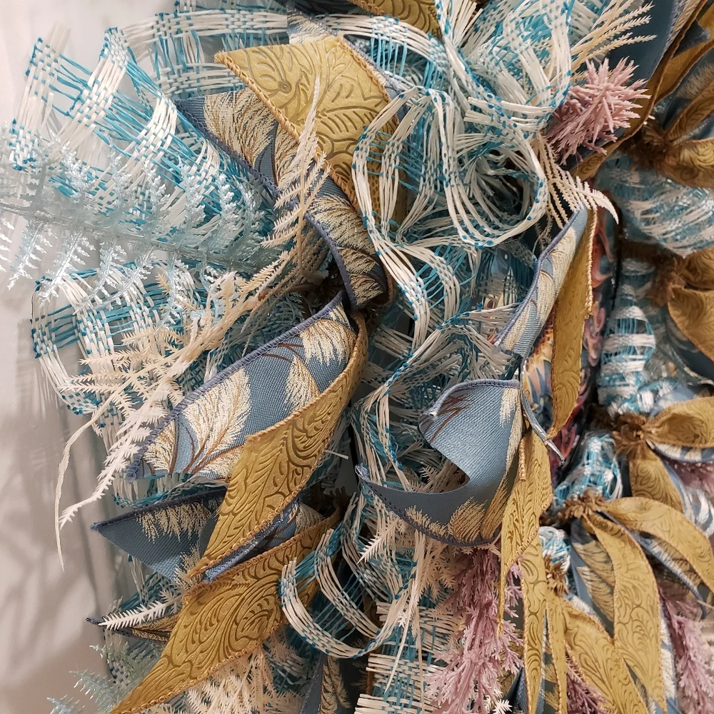 Seahorse Poly Deco Mesh Nautical Wreath Home Decor